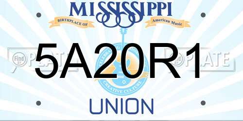 5A20R1 Mississippi License Plate