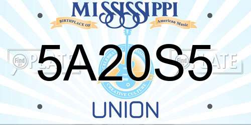 5A20S5 Mississippi License Plate