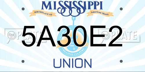 5A30E2 Mississippi License Plate