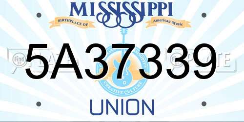 5A37339 Mississippi License Plate