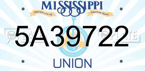5A39722 Mississippi License Plate
