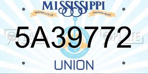 5A39772 Mississippi License Plate