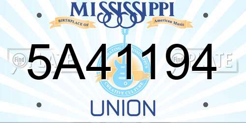 5A41194 Mississippi License Plate