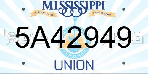 5A42949 Mississippi License Plate
