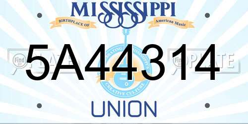 5A44314 Mississippi License Plate