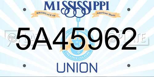 5A45962 Mississippi License Plate