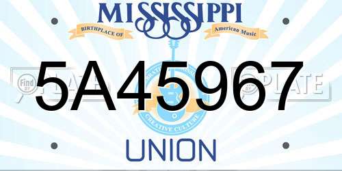 5A45967 Mississippi License Plate