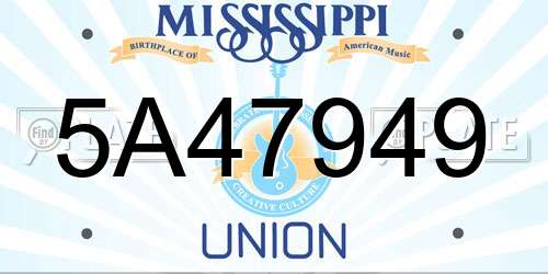 5A47949 Mississippi License Plate