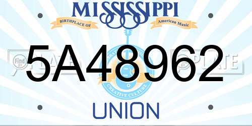 5A48962 Mississippi License Plate