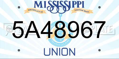 5A48967 Mississippi License Plate