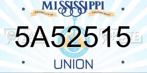 5A52515 Mississippi License Plate