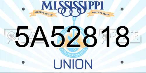 5A52818 Mississippi License Plate