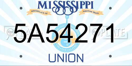 5A54271 Mississippi License Plate