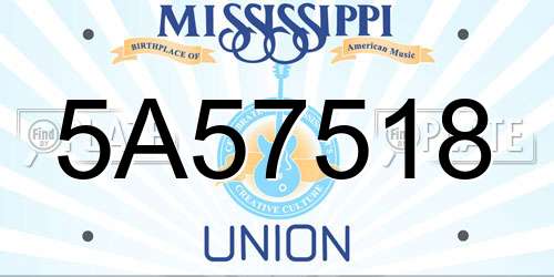 5A57518 Mississippi License Plate