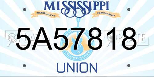 5A57818 Mississippi License Plate