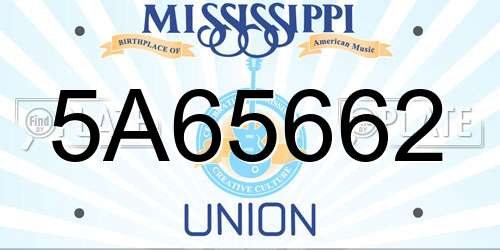 5A65662 Mississippi License Plate