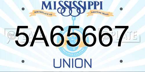 5A65667 Mississippi License Plate