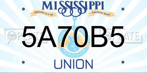 5A70B5 Mississippi License Plate