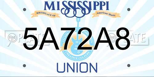 5A72A8 Mississippi License Plate