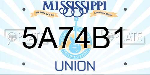 5A74B1 Mississippi License Plate