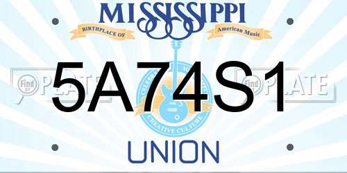 5A74S1 Mississippi License Plate