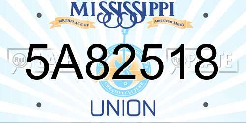 5A82518 Mississippi License Plate