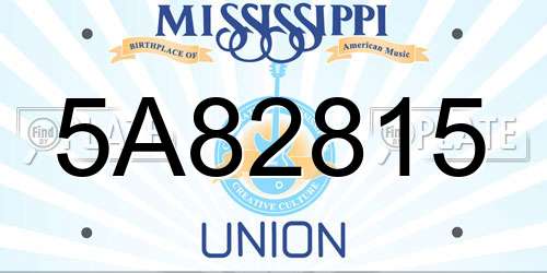 5A82815 Mississippi License Plate