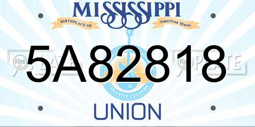 5A82818 Mississippi License Plate
