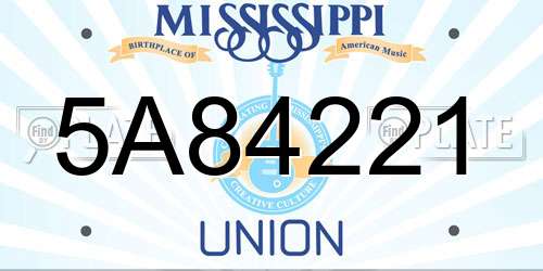 5A84221 Mississippi License Plate