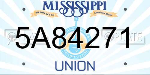 5A84271 Mississippi License Plate
