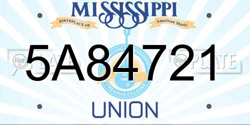 5A84721 Mississippi License Plate