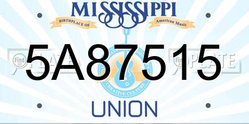 5A87515 Mississippi License Plate