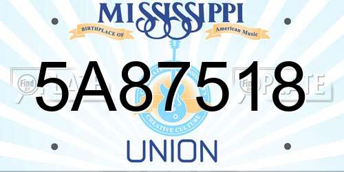 5A87518 Mississippi License Plate