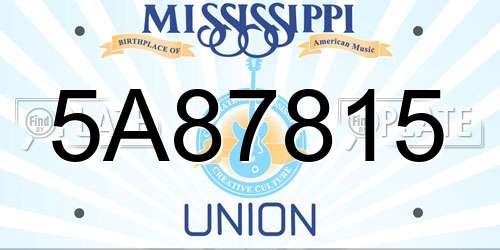 5A87815 Mississippi License Plate