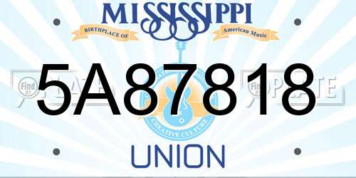 5A87818 Mississippi License Plate