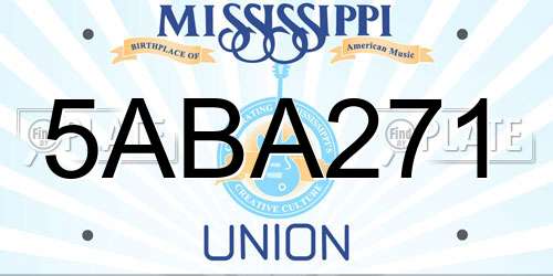 5ABA271 Mississippi License Plate