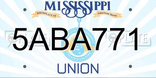 5ABA771 Mississippi License Plate