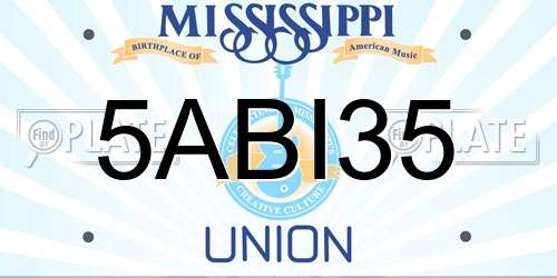 5ABI35 Mississippi License Plate