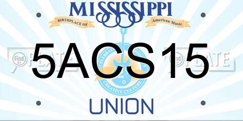 5ACS15 Mississippi License Plate