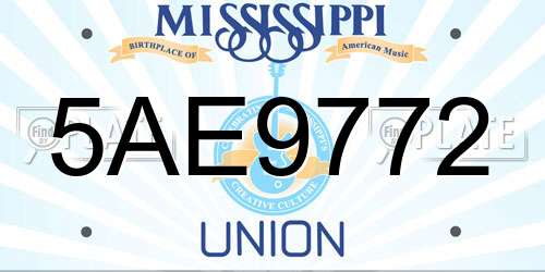 5AE9772 Mississippi License Plate