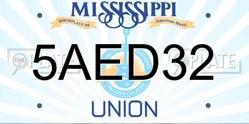5AED32 Mississippi License Plate