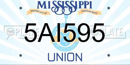 5AI595 Mississippi License Plate