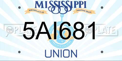 5AI681 Mississippi License Plate