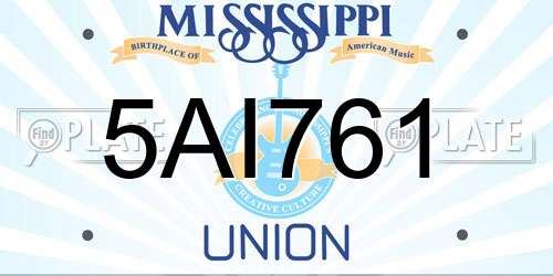 5AI761 Mississippi License Plate