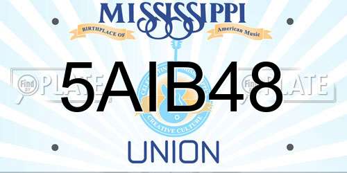 5AIB48 Mississippi License Plate