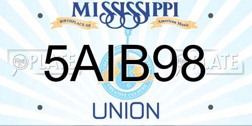 5AIB98 Mississippi License Plate