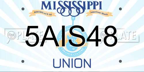 5AIS48 Mississippi License Plate