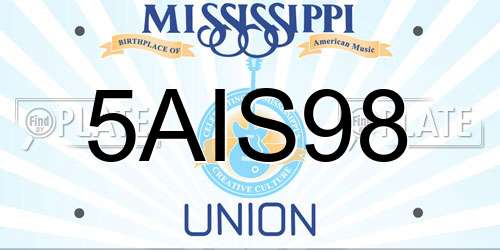 5AIS98 Mississippi License Plate