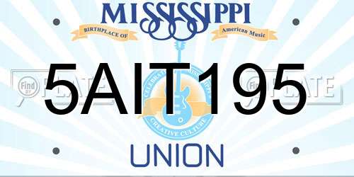 5AIT195 Mississippi License Plate