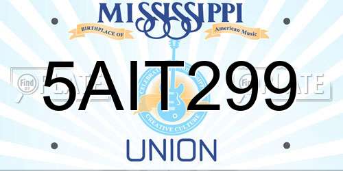 5AIT299 Mississippi License Plate